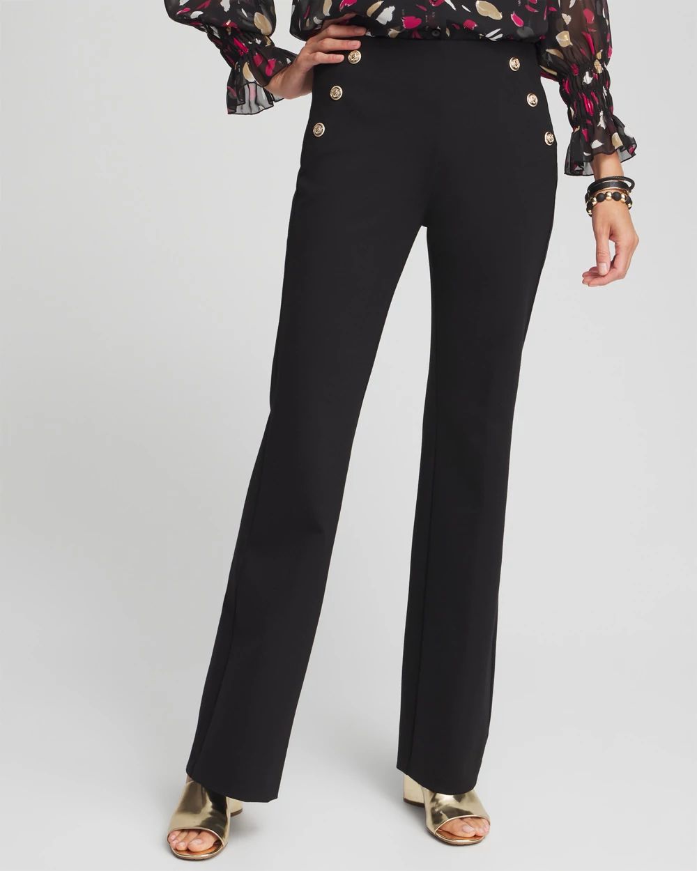 Juliet Ponte Button Detail Flare Pants | Chico's